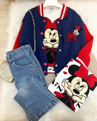 Conjuntinho desenhos 085 (3 peças) (Calça Jeans)