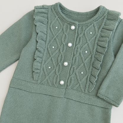 Kit Saída Maternidade 3 Peças Tricot Menina Loren Green