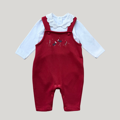 Conjunto Bebê 2 Peças Bordado Premium Flowers Red